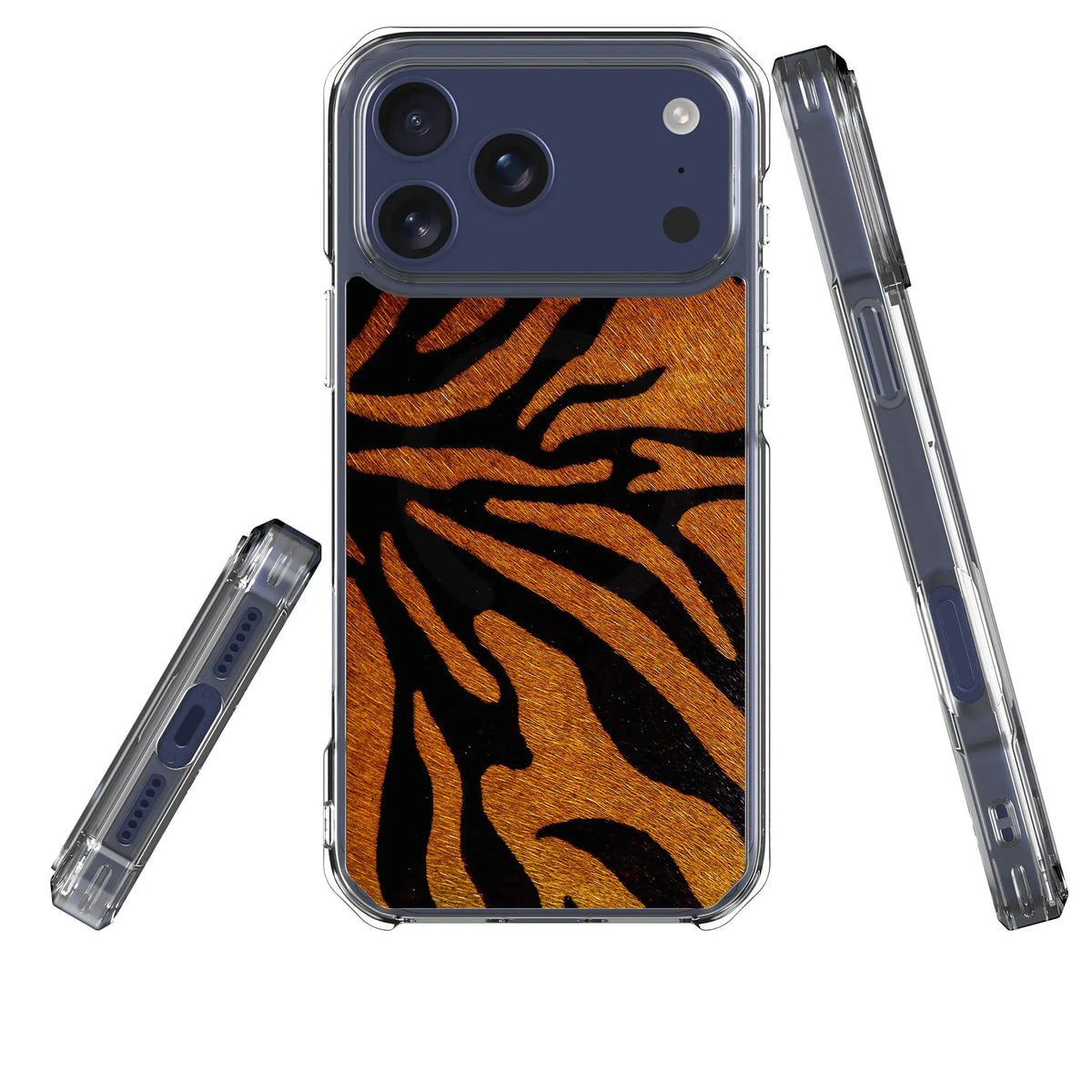 Stripes of the Wild — Magsafe Clear Impact Case for iPhone — Three Quarter — Finnaij