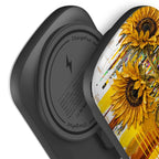 Sunflowers with Abstract Golden Chaos by Frida Lövström — MagSafe CHARGEPOD — Finnaij