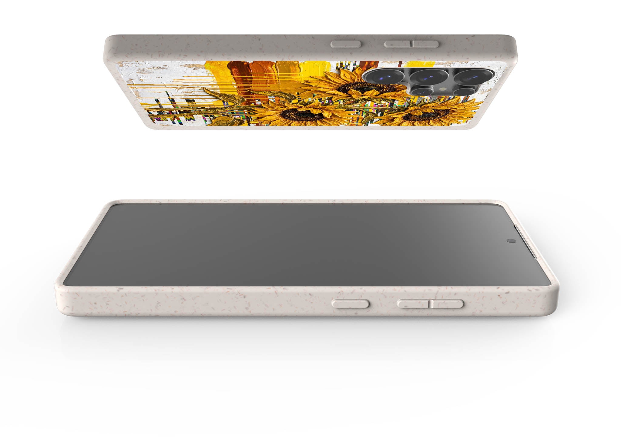 Sunflowers with Abstract Golden Chaos by Frida Lövström — Samsung Galaxy Bio-degradable Case — Finnaij