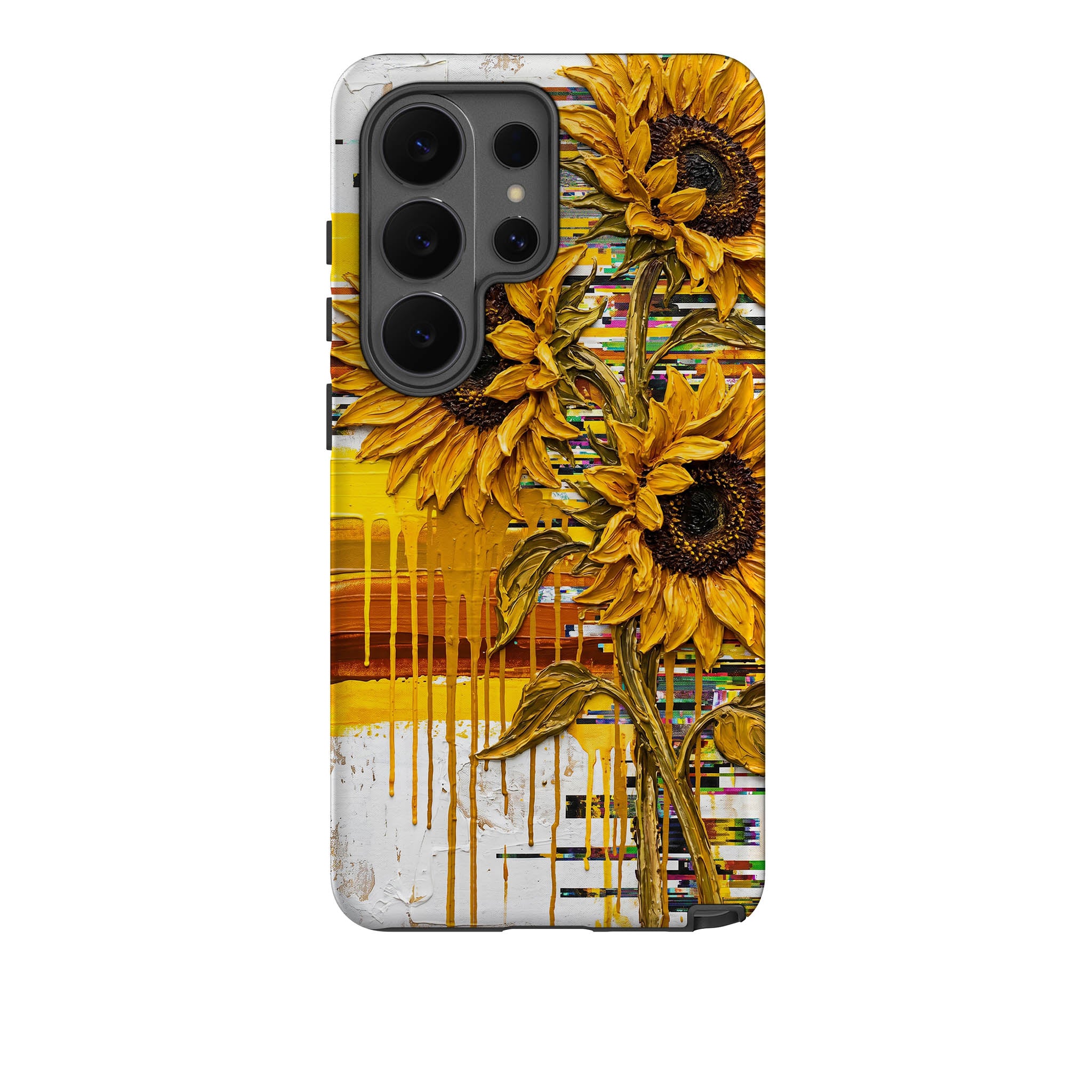 Sunflowers with Abstract Golden Chaos by Frida Lövström — Tough Case for Samsung — Finnaij