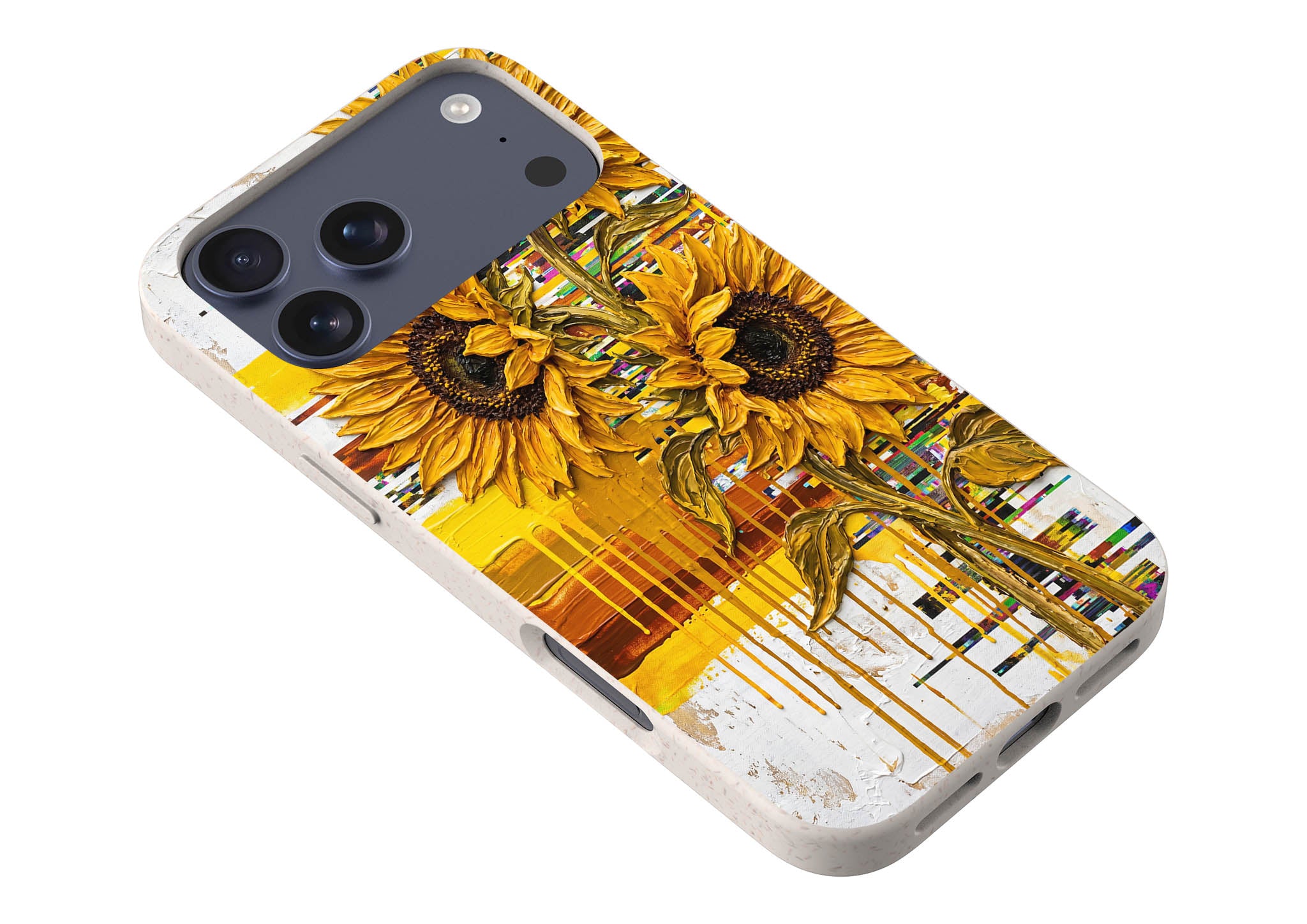Sunflowers with Abstract Golden Chaos by Frida Lövström — iPhone Bio-degradable Case — Finnaij
