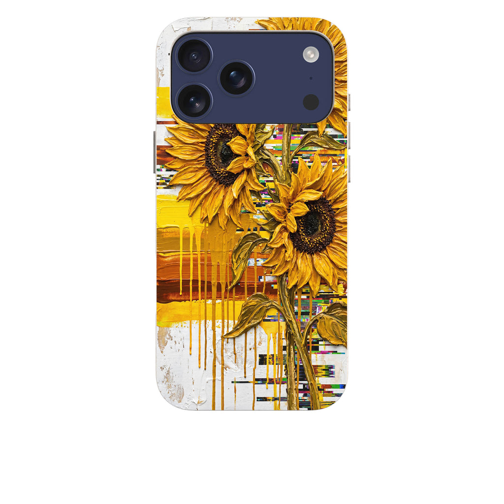 Sunflowers with Abstract Golden Chaos by Frida Lövström — iPhone Bio-degradable Case — Finnaij