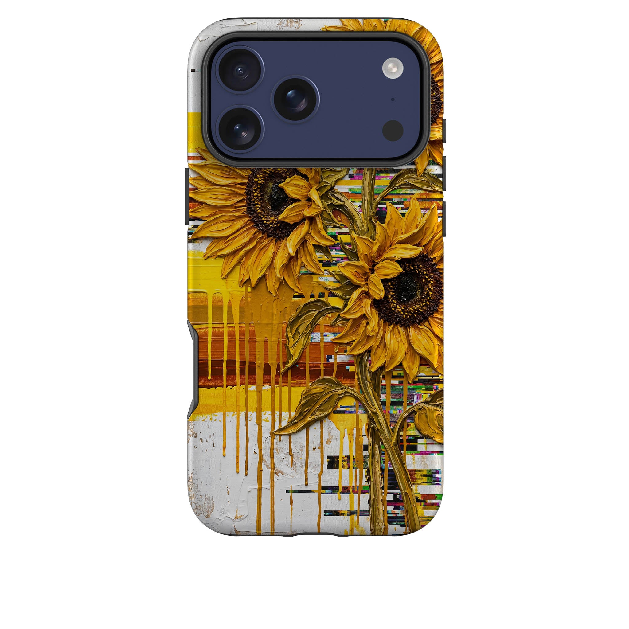 Sunflowers with Abstract Golden Chaos by Frida Lövström — Tough Case for iPhone — Finnaij