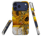 Sunflowers with Abstract Golden Chaos by Frida Lövström — Tough Case for iPhone — Finnaij