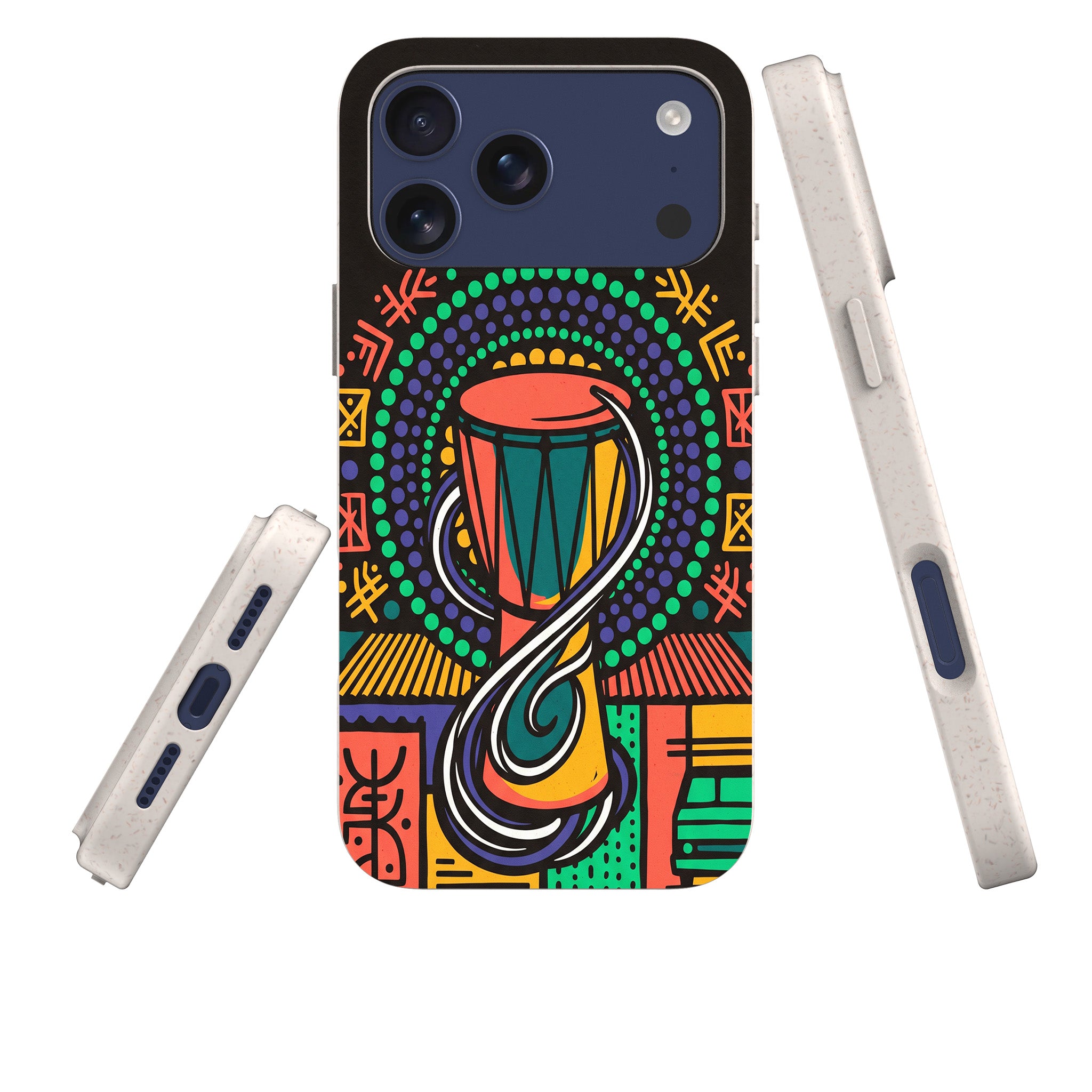 Talking Drum Halo by Ada Okoye — iPhone Bio-degradable Case — Three Quarter — Finnaij