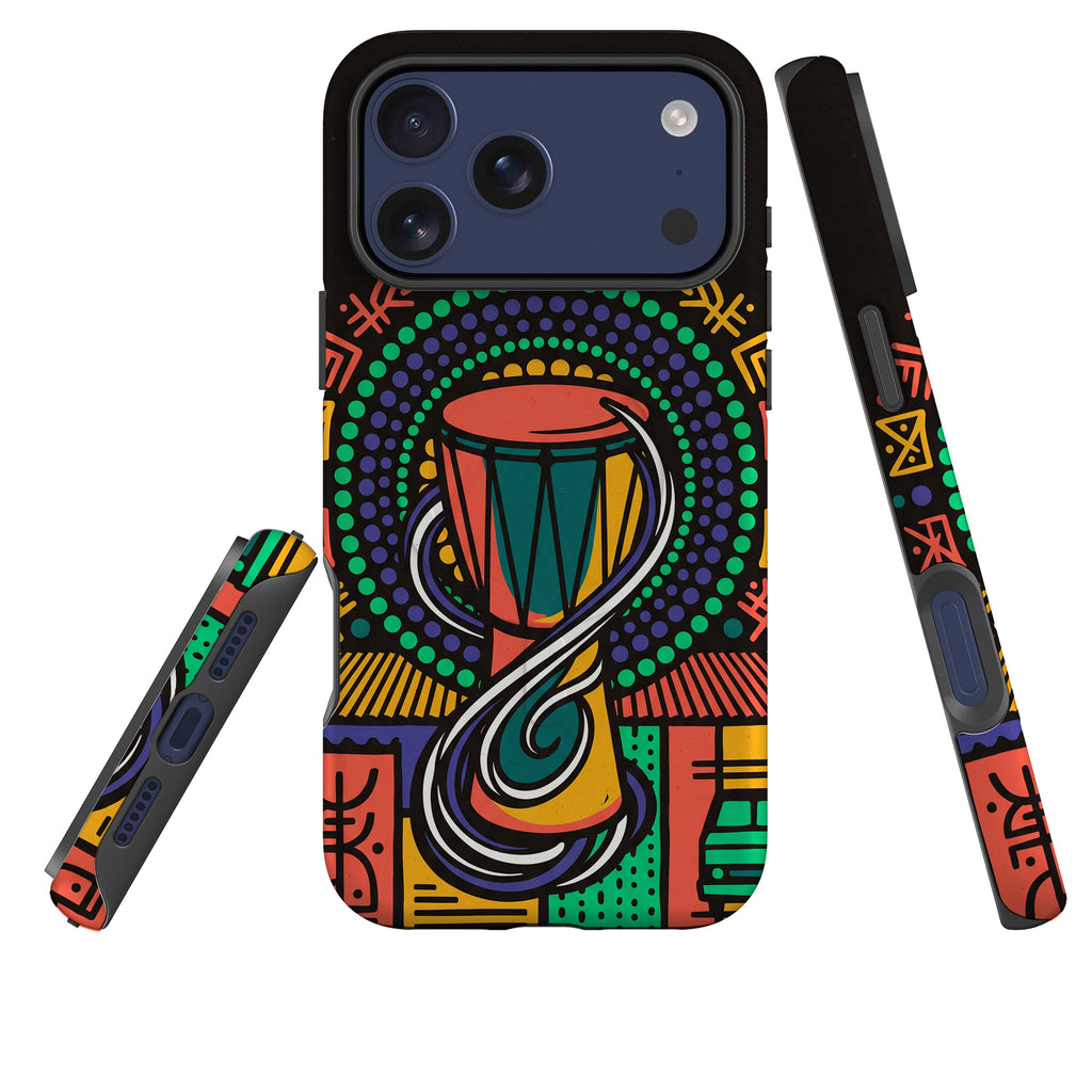 Talking Drum Halo by Ada Okoye — MagSafe Tough Case for iPhone — Three Quarter — Finnaij