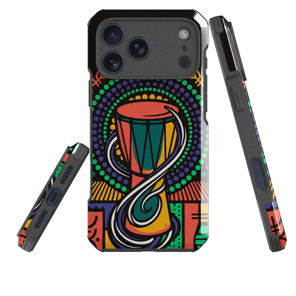 Talking Drum Halo by Ada Okoye — Impact Armour MagSafe Case for iPhone — Three Quarter — Finnaij