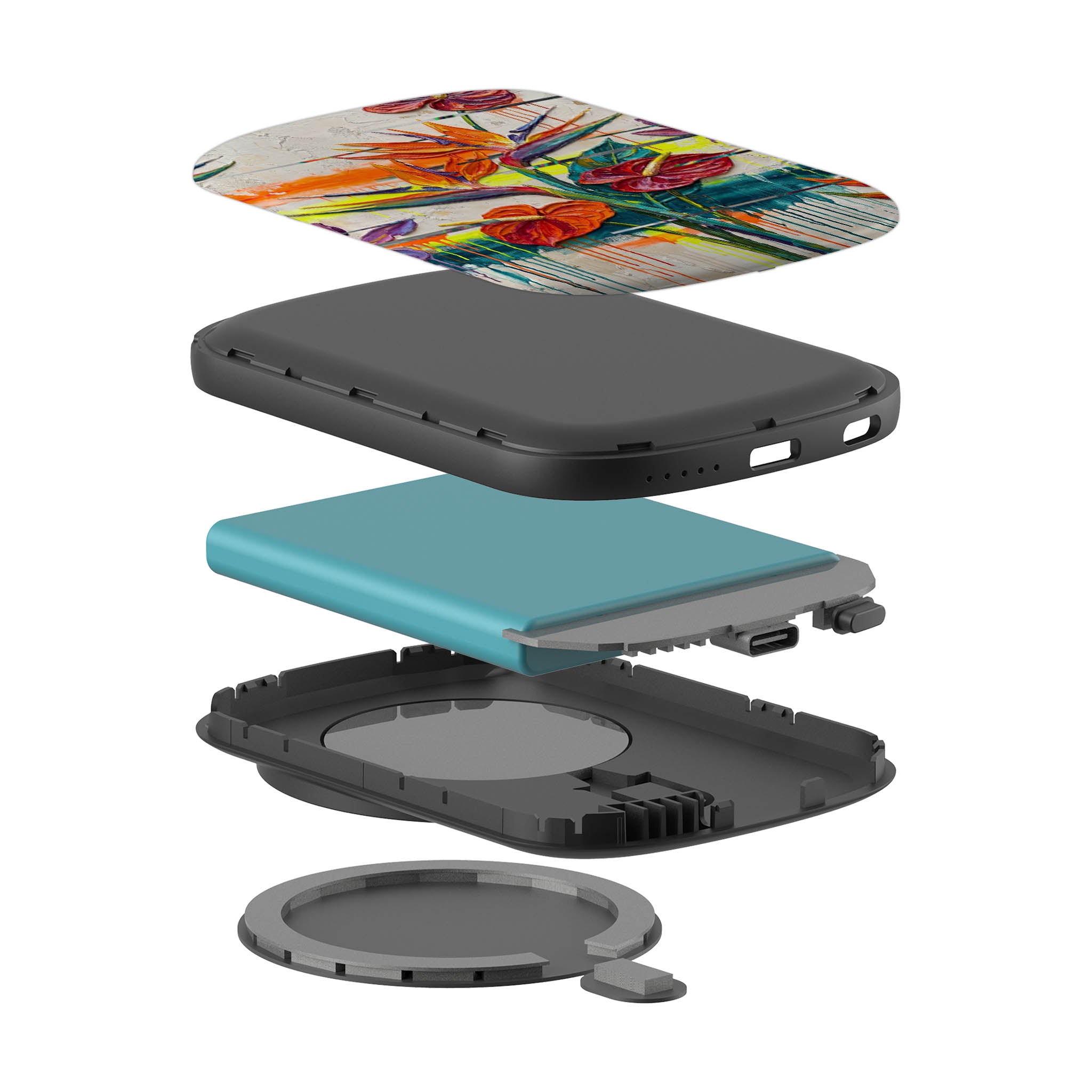 Tropical Flowers by Frida Lövström — MagSafe CHARGEPOD — Finnaij