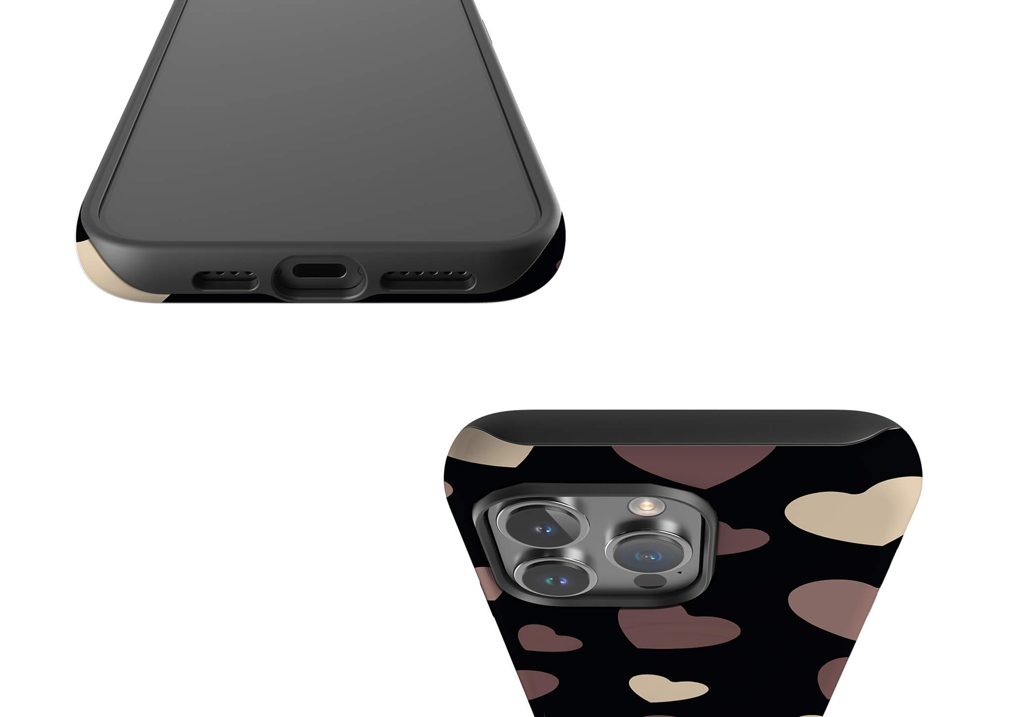White & Black Hearts MagSafe Tough Case for iPhone — Finnaij