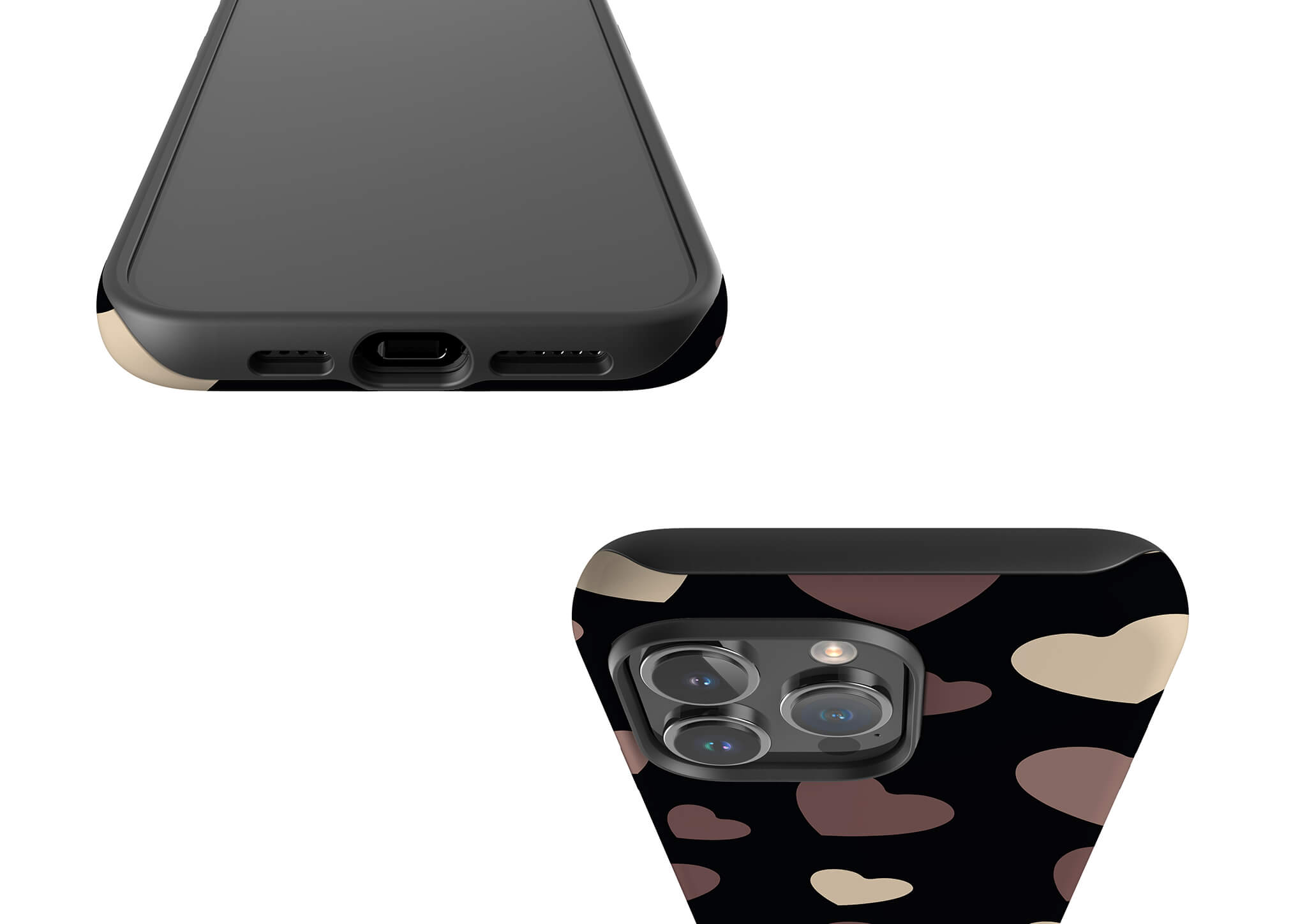 White & Black Hearts Tough Case for iPhone — Finnaij