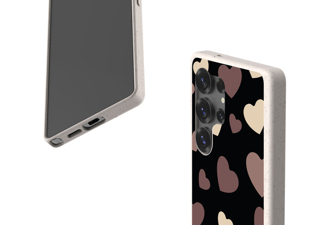 White & Black Hearts Bio-degradable Case for Samsung Galaxy — Finnaij