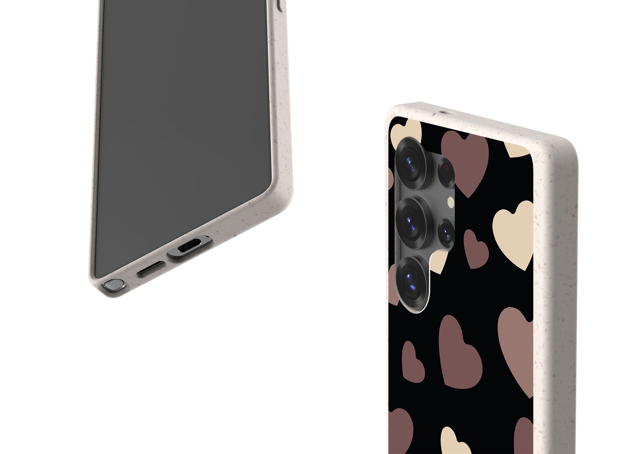 White & Black Hearts Bio-degradable Case for Samsung Galaxy — Finnaij