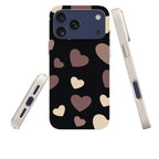White & Black Hearts — iPhone Bio-degradable Case — Three Quarter — Finnaij