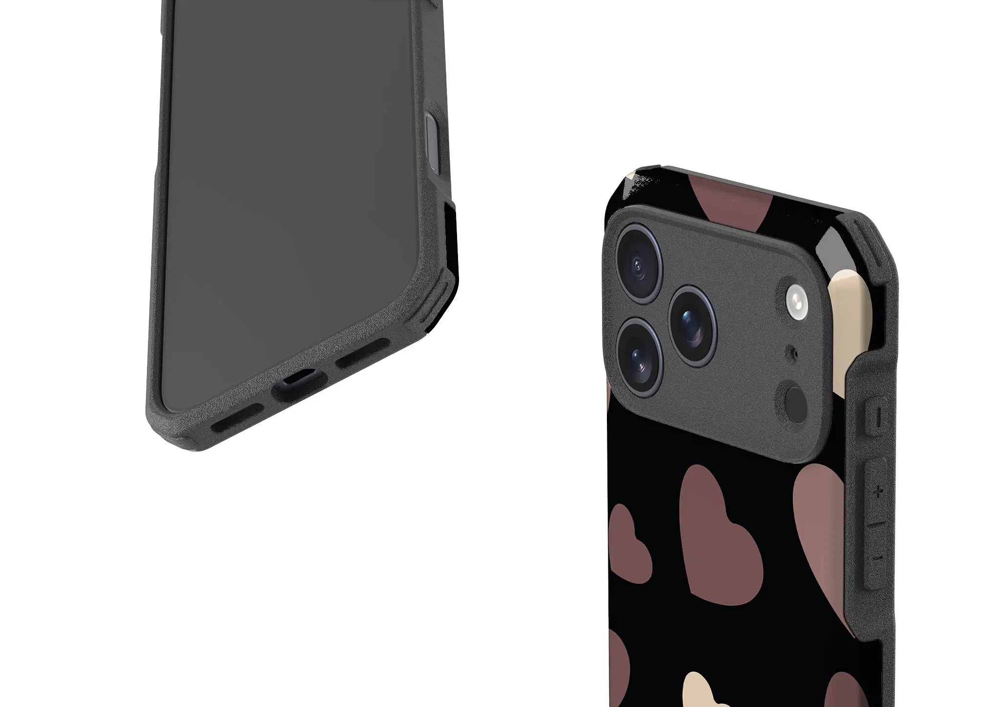 White & Black Hearts — Impact Armour MagSafe Case for iPhone — Finnaij