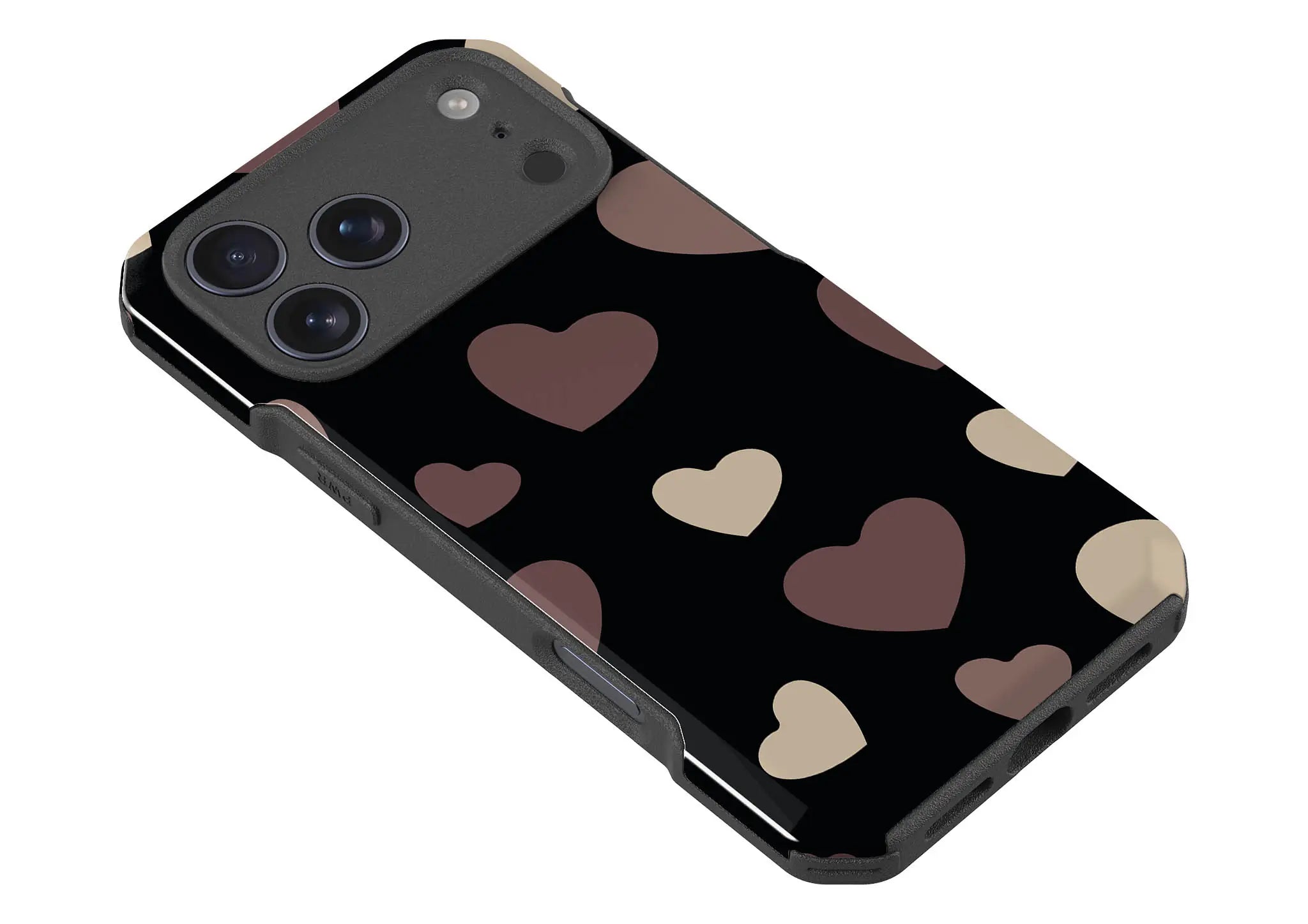 White & Black Hearts — Impact Armour MagSafe Case for iPhone — Finnaij