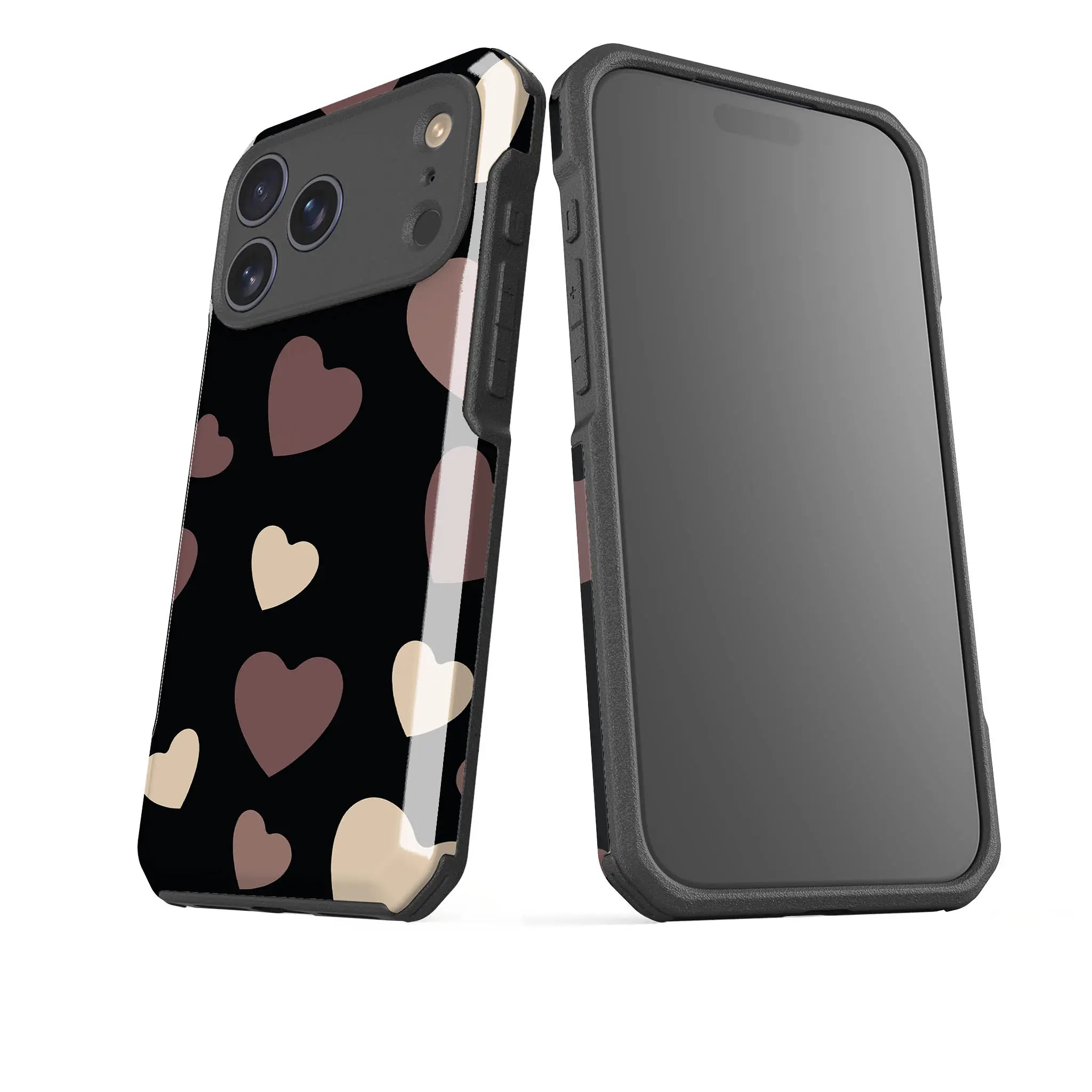 White & Black Hearts — Impact Armour MagSafe Case for iPhone — Finnaij