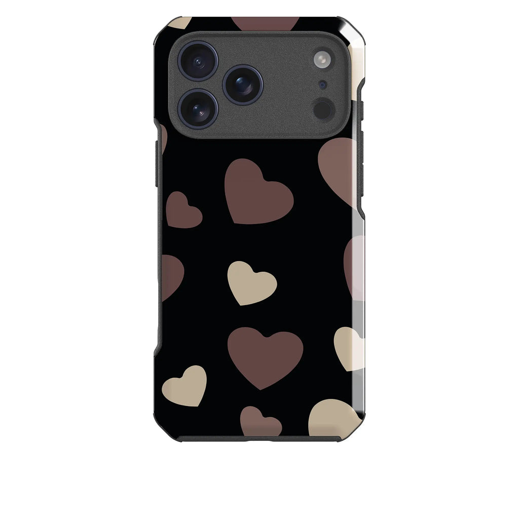 White & Black Hearts — Impact Armour MagSafe Case for iPhone — Finnaij