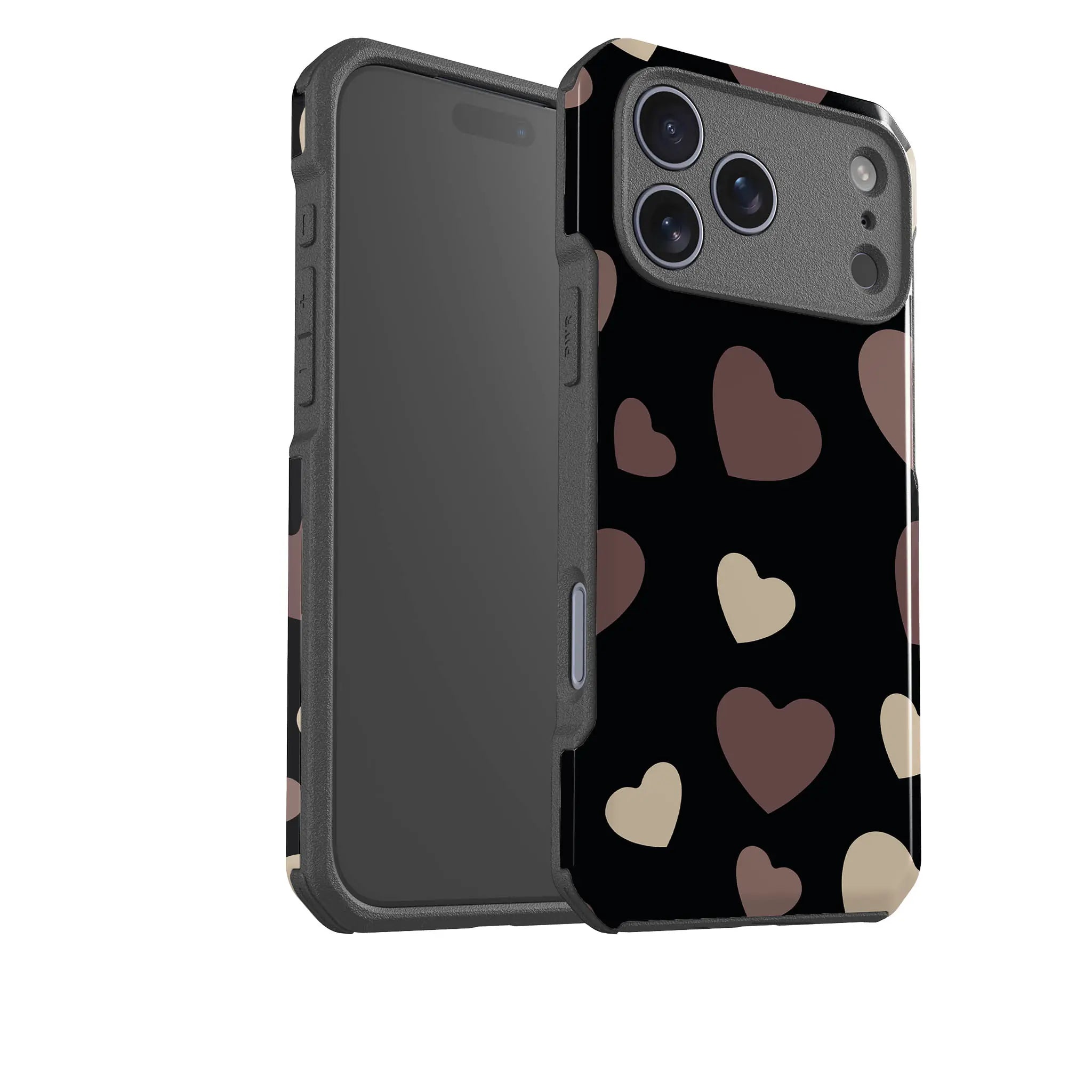 White & Black Hearts — Impact Armour MagSafe Case for iPhone — Finnaij