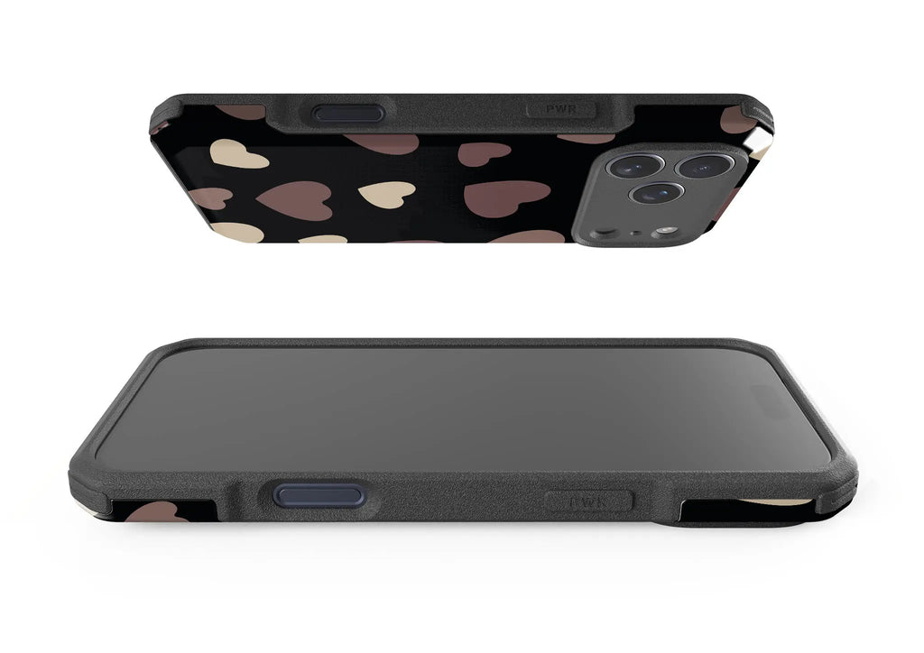 White & Black Hearts — Impact Armour MagSafe Case for iPhone — Finnaij