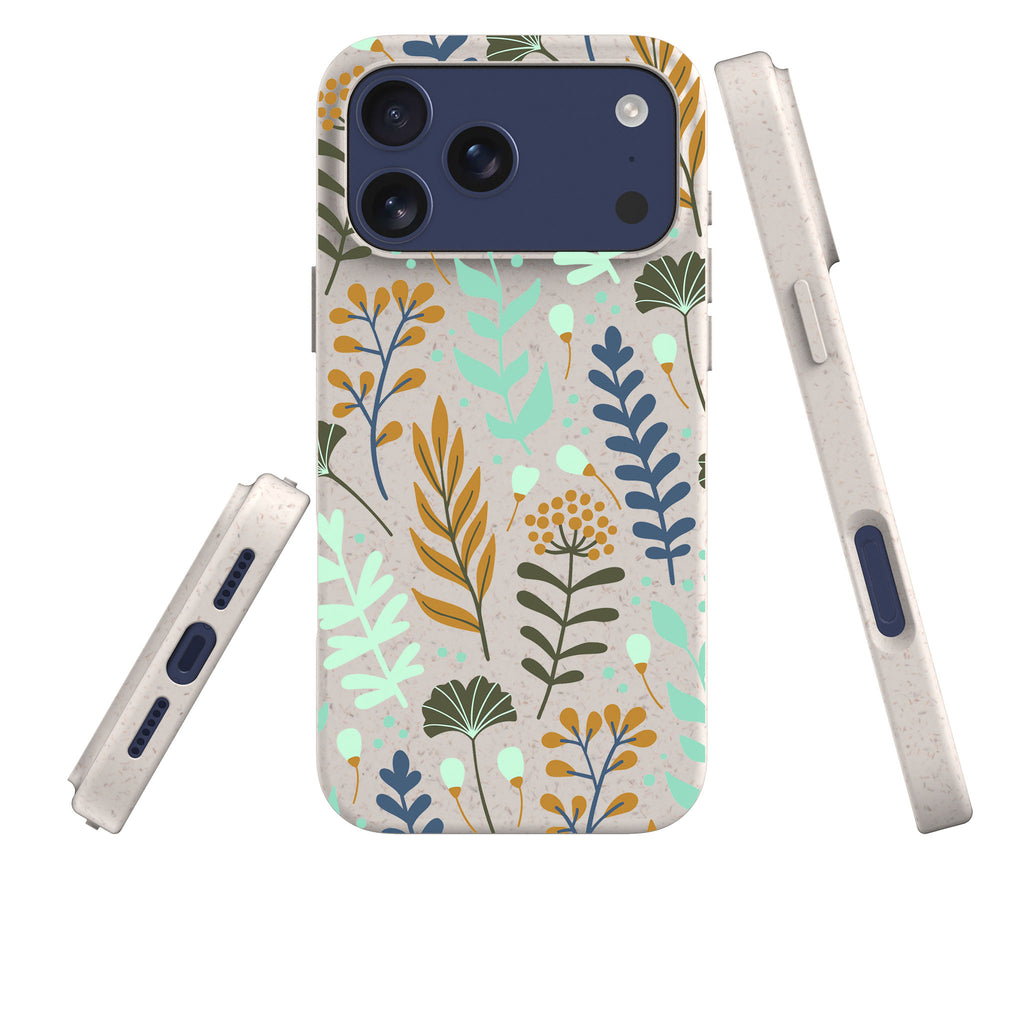 Wild Floral Natural — iPhone Bio-degradable Case — Three Quarter — Finnaij