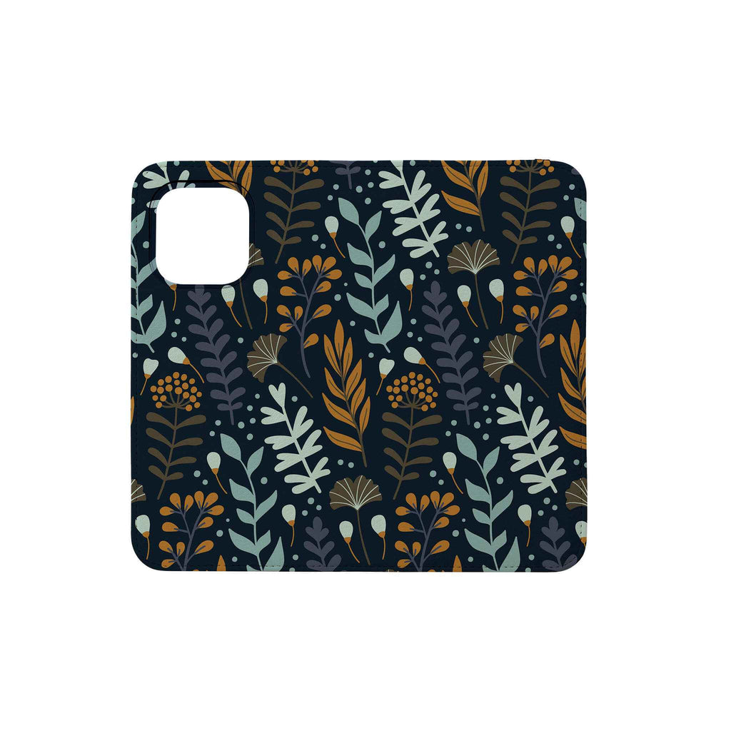 Wild Floral Vegan Leather — Folio Wallet Case for iPhone — Finnaij