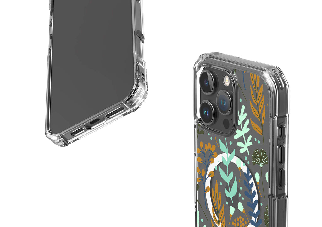 Wild Floral — Magsafe Clear Impact Case for iPhone — Finnaij