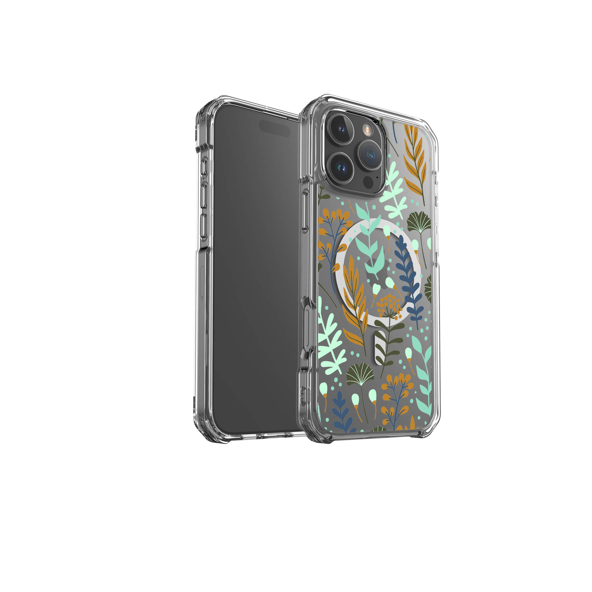 Wild Floral — Magsafe Clear Impact Case for iPhone — Finnaij