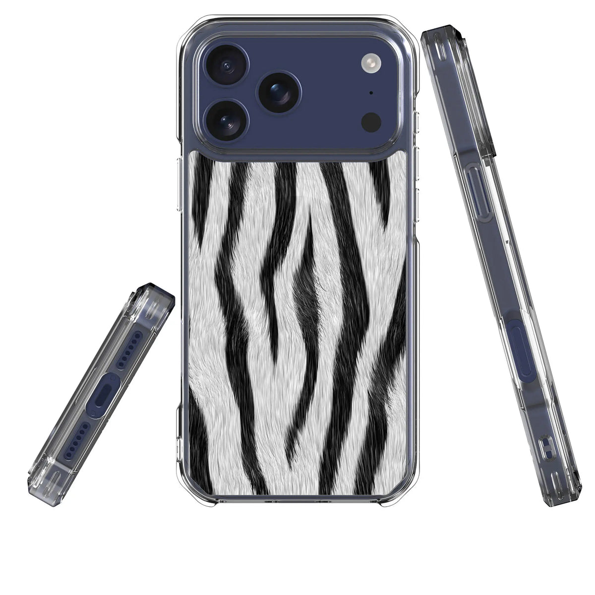 Zebra Groove — Magsafe Clear Impact Case for iPhone — Three Quarter — Finnaij
