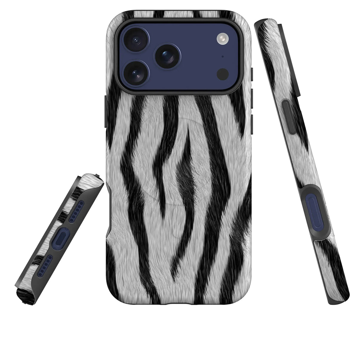 Zebra Groove — Magsafe Tough Case for iPhone — Three Quarter — Finnaij