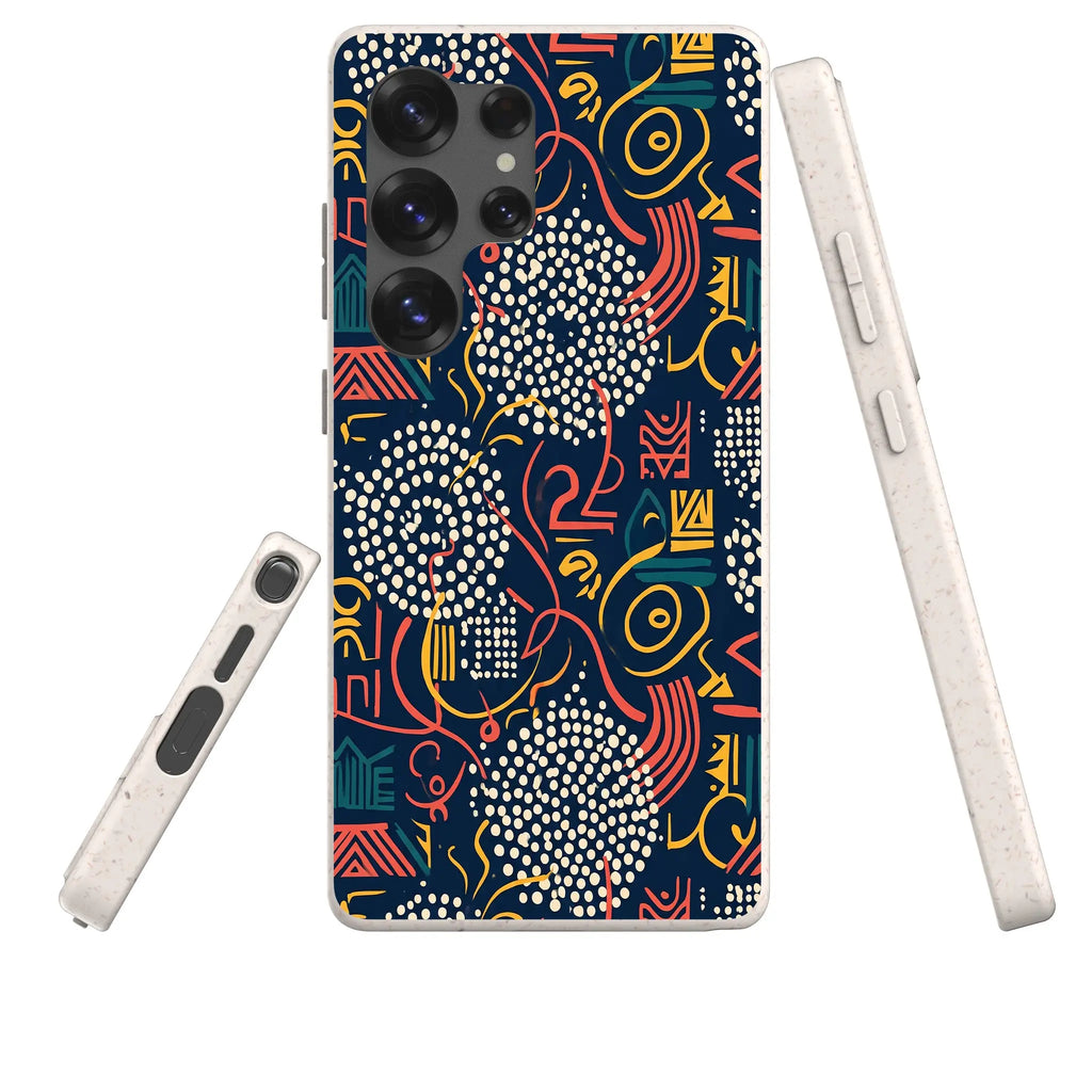 Adire Nightfall by Ada Okoye — Samsung Galaxy Bio-degradable Case — Three Quarter — Finnaij