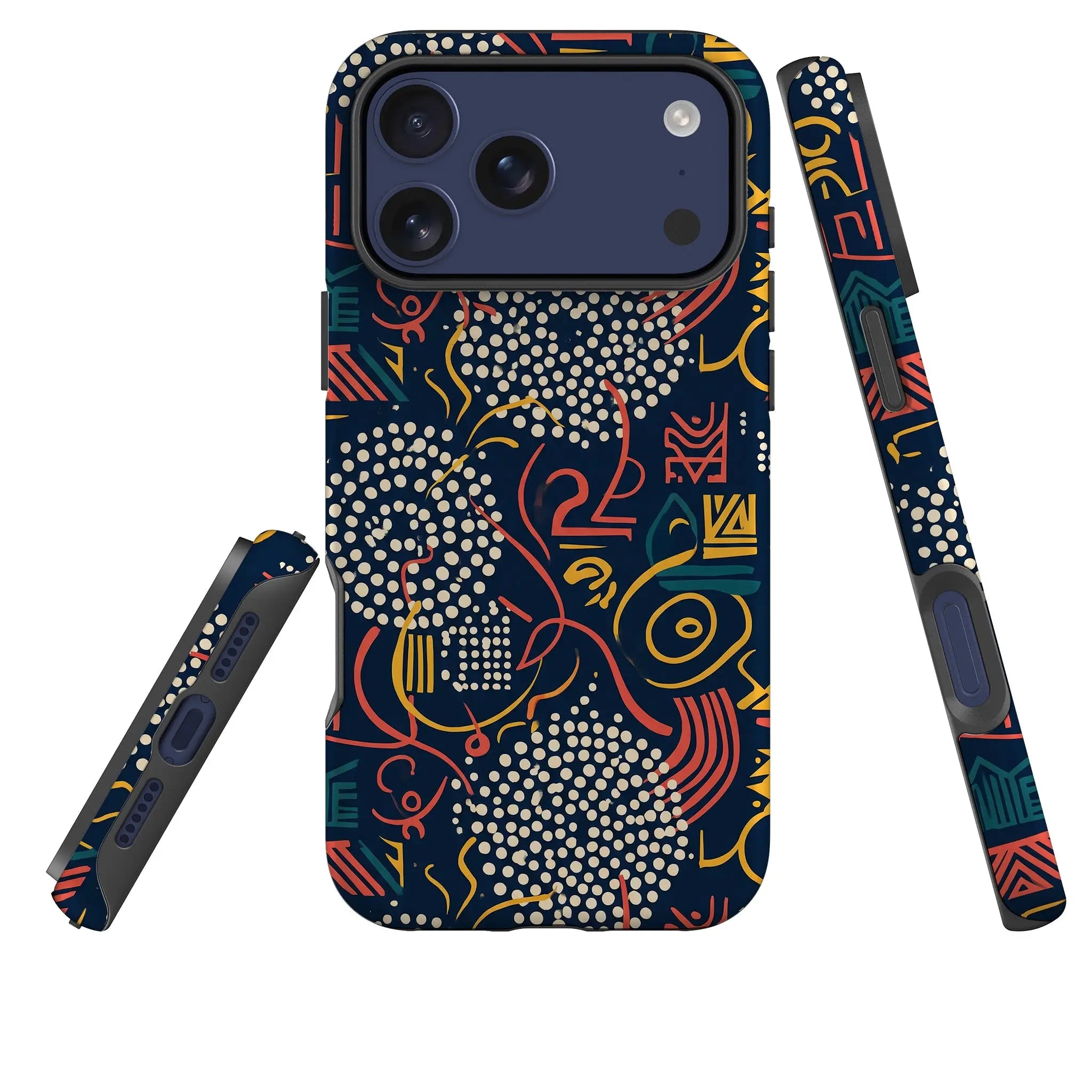 Adire Nightfall by Ada Okoye — Tough Case for iPhone — Three Quarter — Finnaij