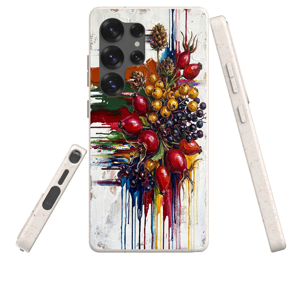 Autumn Berries and Botanicals by Frida Lövström — Samsung Galaxy Bio-degradable Case — Three Quarter — Finnaij