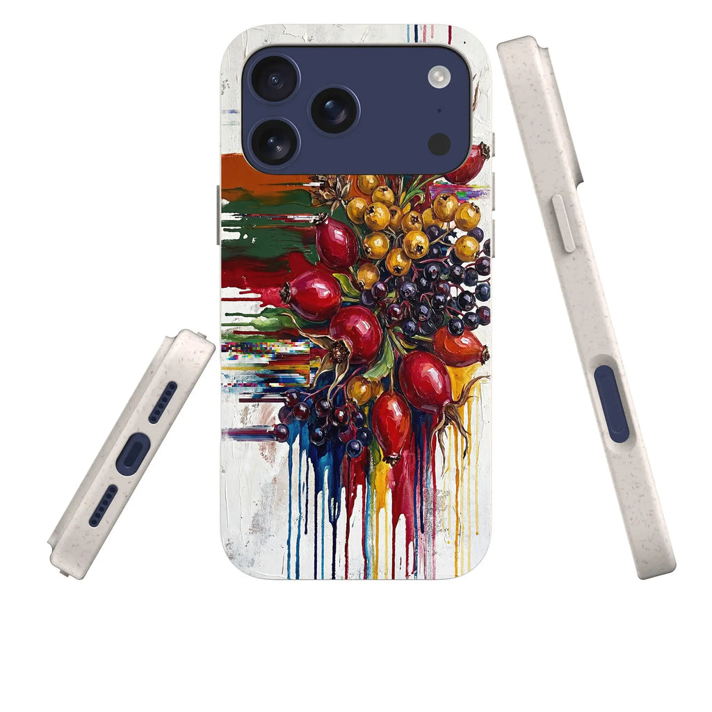 Autumn Berries and Botanicals by Frida Lövström — iPhone Bio-degradable Case — Three Quarter — Finnaij
