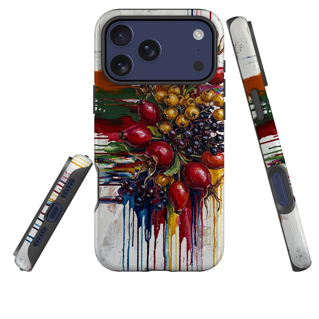 Autumn Berries and Botanicals by Frida Lövström — Magsafe Tough Case for iPhone — Three Quarter — Finnaij