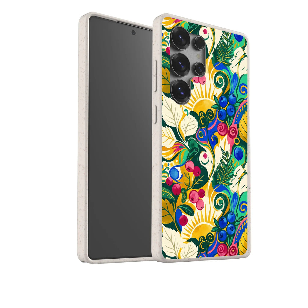 Berry Meadow Glow by Aino Kallio — Samsung Galaxy Bio-degradable Case — Finnaij