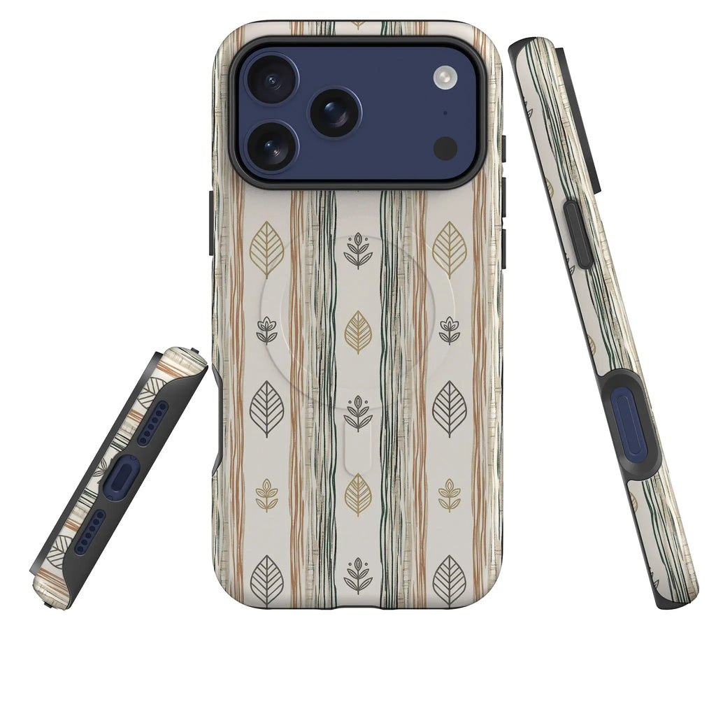 Birch Linen Harmony by Elsi Vaarala — Magsafe Tough Case for iPhone — Three Quarter — Finnaij