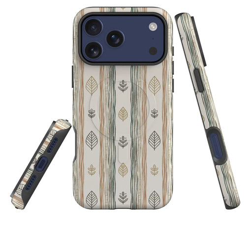 Birch Linen Harmony by Elsi Vaarala — Magsafe Tough Case for iPhone — Three Quarter — Finnaij