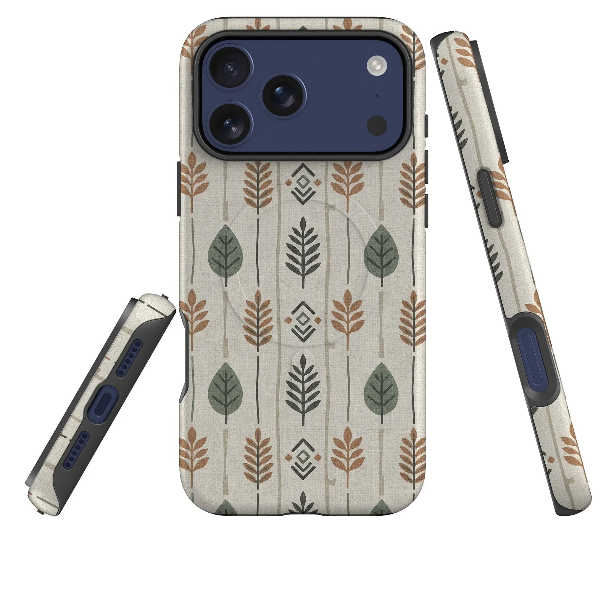 Birch and Linen Pattern by Elsi Vaarala — Magsafe Tough Case for iPhone — Three Quarter — Finnaij