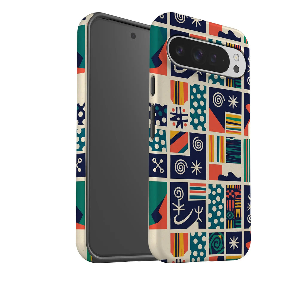 Coastal Indigo Tiles by Ada Okoye — Tough Case for Google — Finnaij