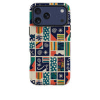 Coastal Indigo Tiles by Ada Okoye — MagSafe Tough Case for iPhone — Finnaij