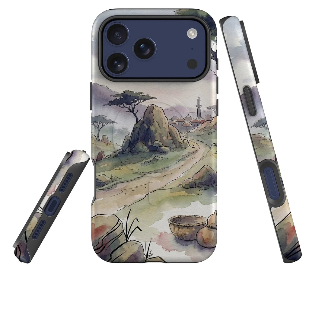 Jos Plateau Cool Light by Tobi Akinyemi — MagSafe Tough Case for iPhone — Three Quarter — Finnaij