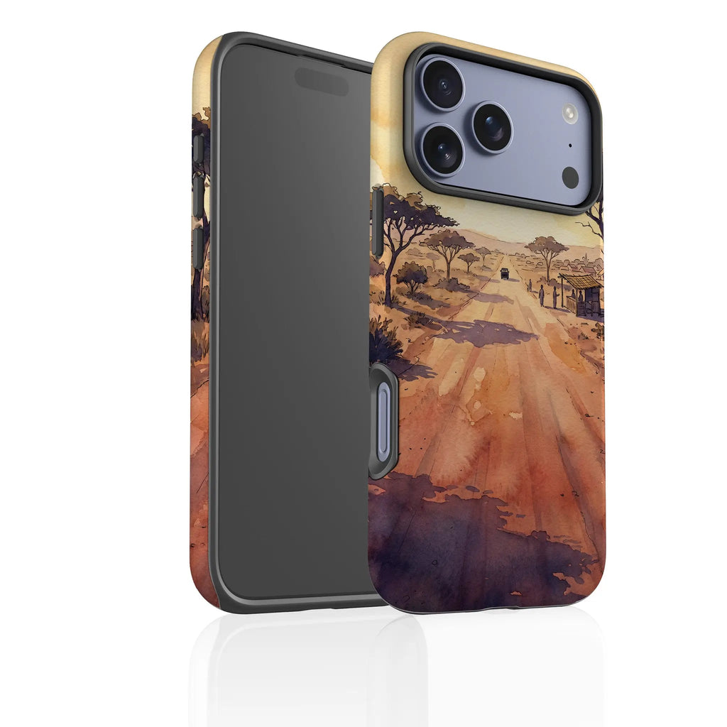 Laterite Road Golden Hour by Tobi Akinyemi — Tough Case for iPhone — Finnaij