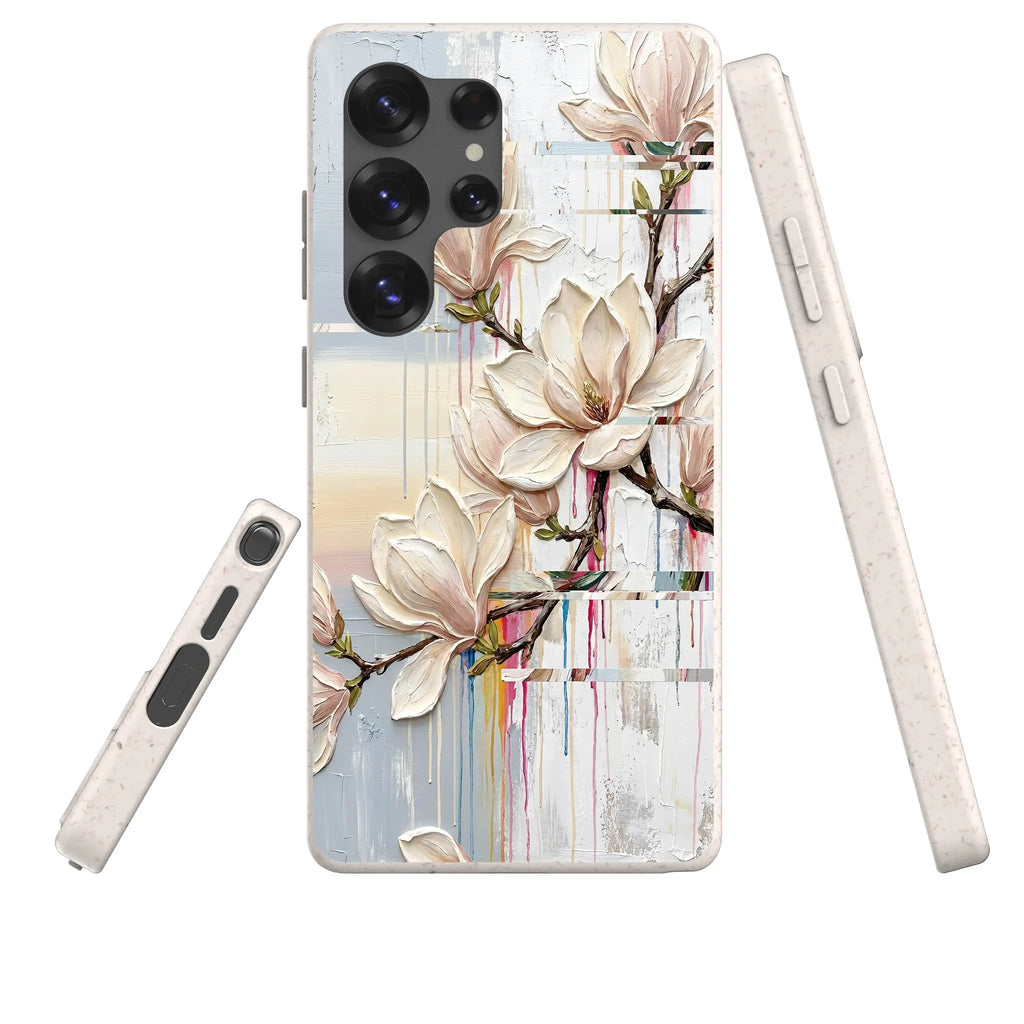 Magnolia Branches by Frida Lövström — Samsung Galaxy Bio-degradable Case — Three Quarter — Finnaij