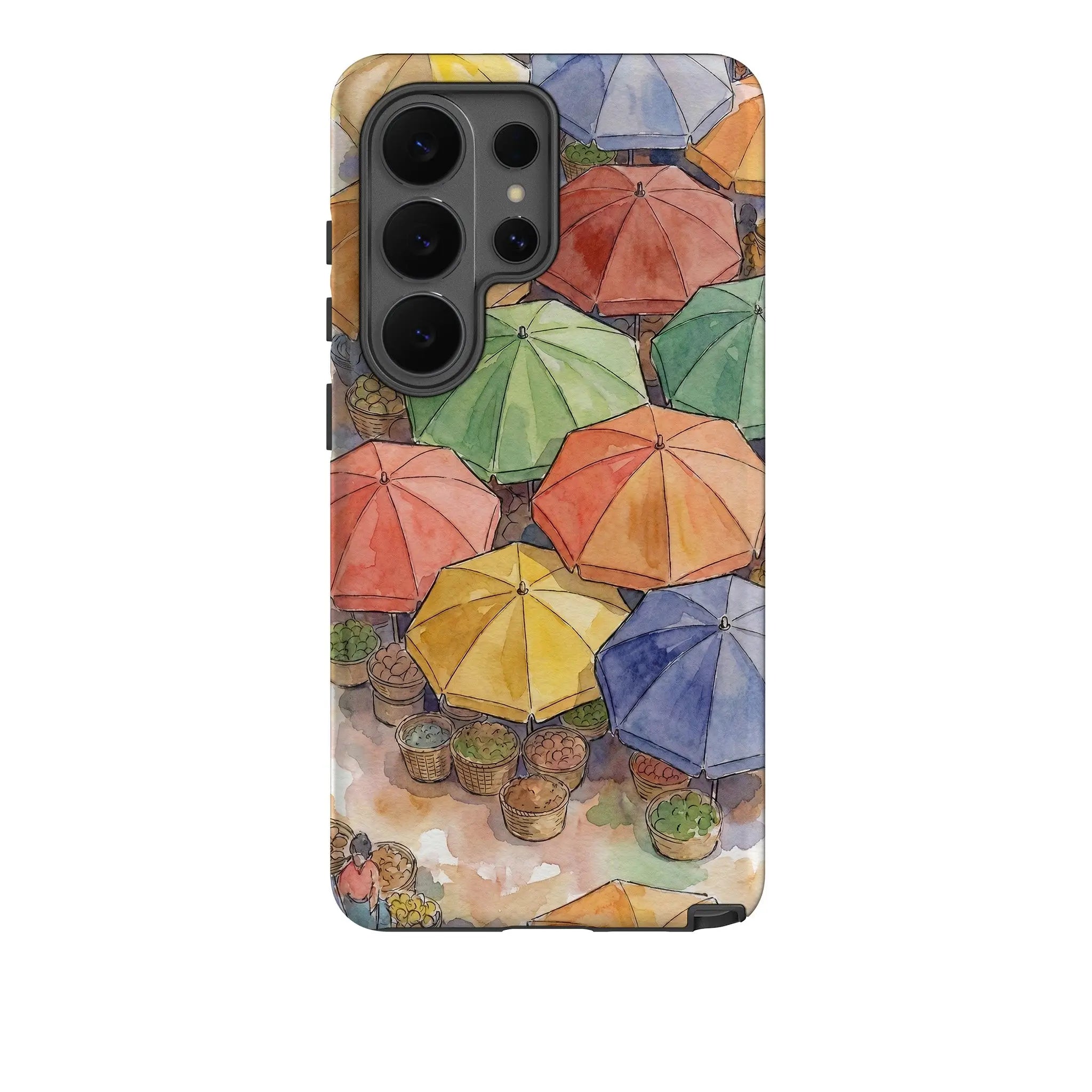 Market Umbrellas from Above by Tobi Akinyemi — Tough Case for Samsung — Finnaij
