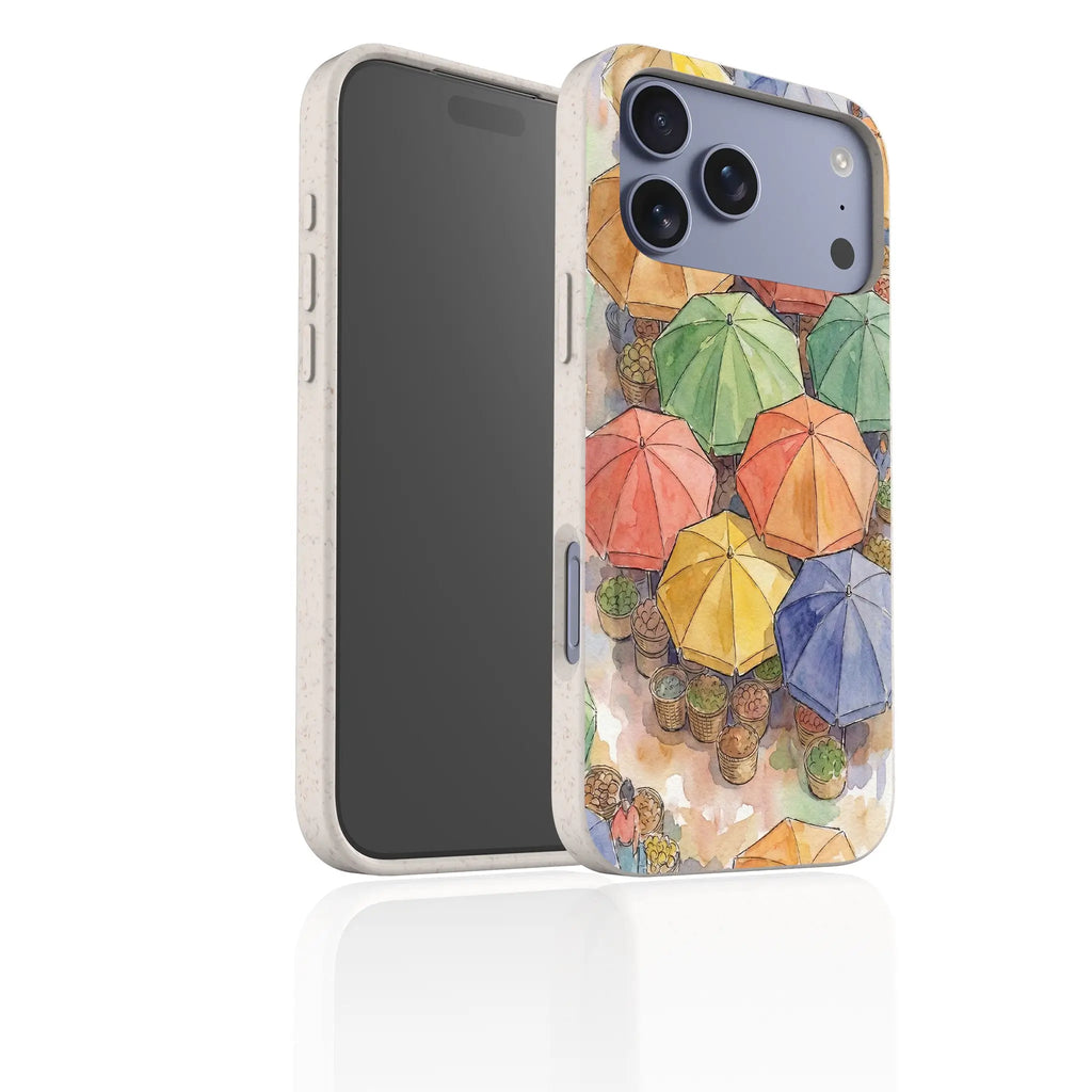 Market Umbrellas from Above by Tobi Akinyemi — iPhone Bio-degradable Case — Finnaij