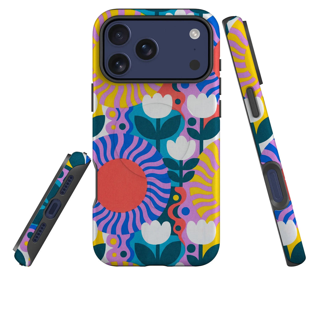 Midnight Sun Mod Bloom by Salla Niemi — Magsafe Tough Case for iPhone — Three Quarter — Finnaij