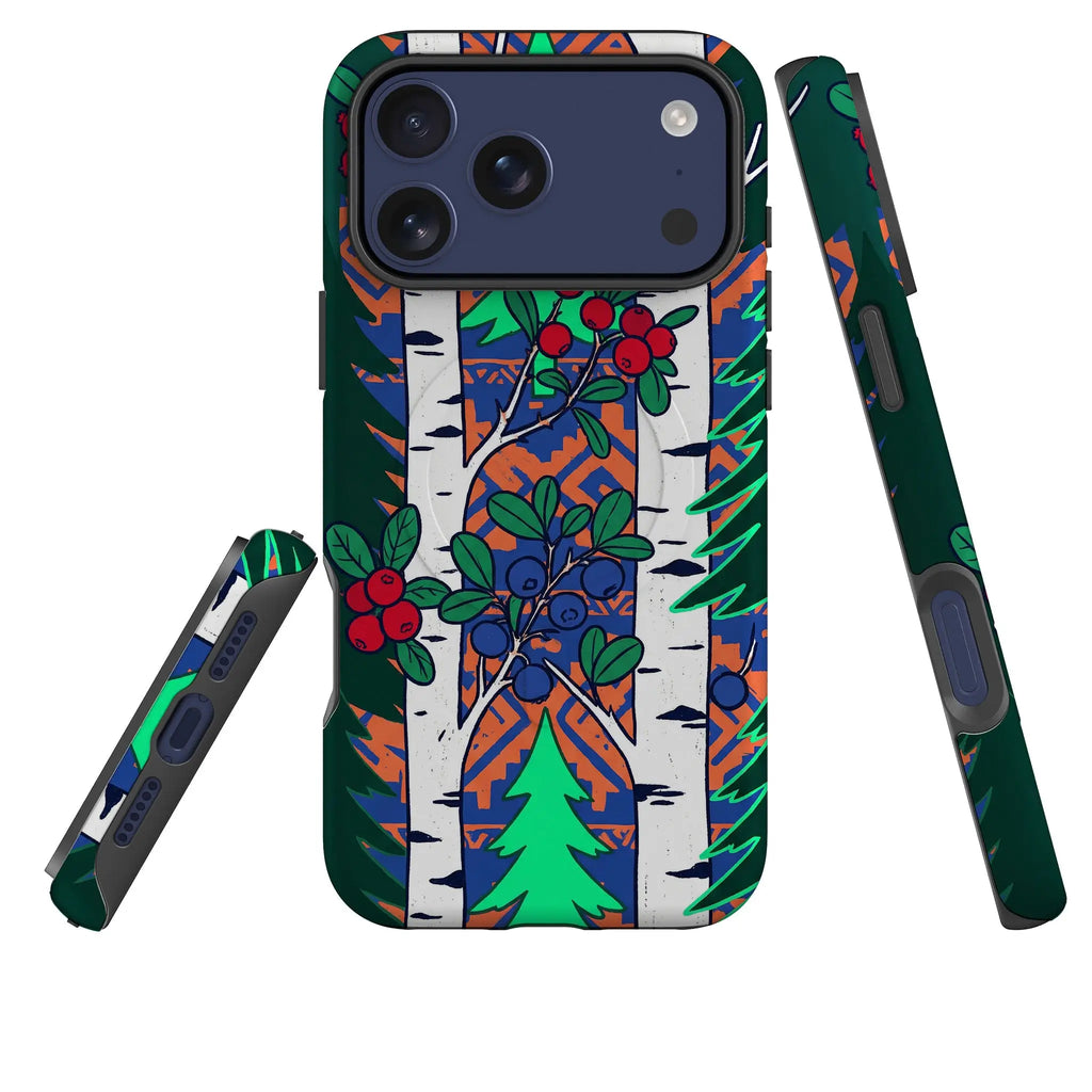 Nordic Forest by Aino Kallio — Magsafe Tough Case for iPhone — Three Quarter — Finnaij