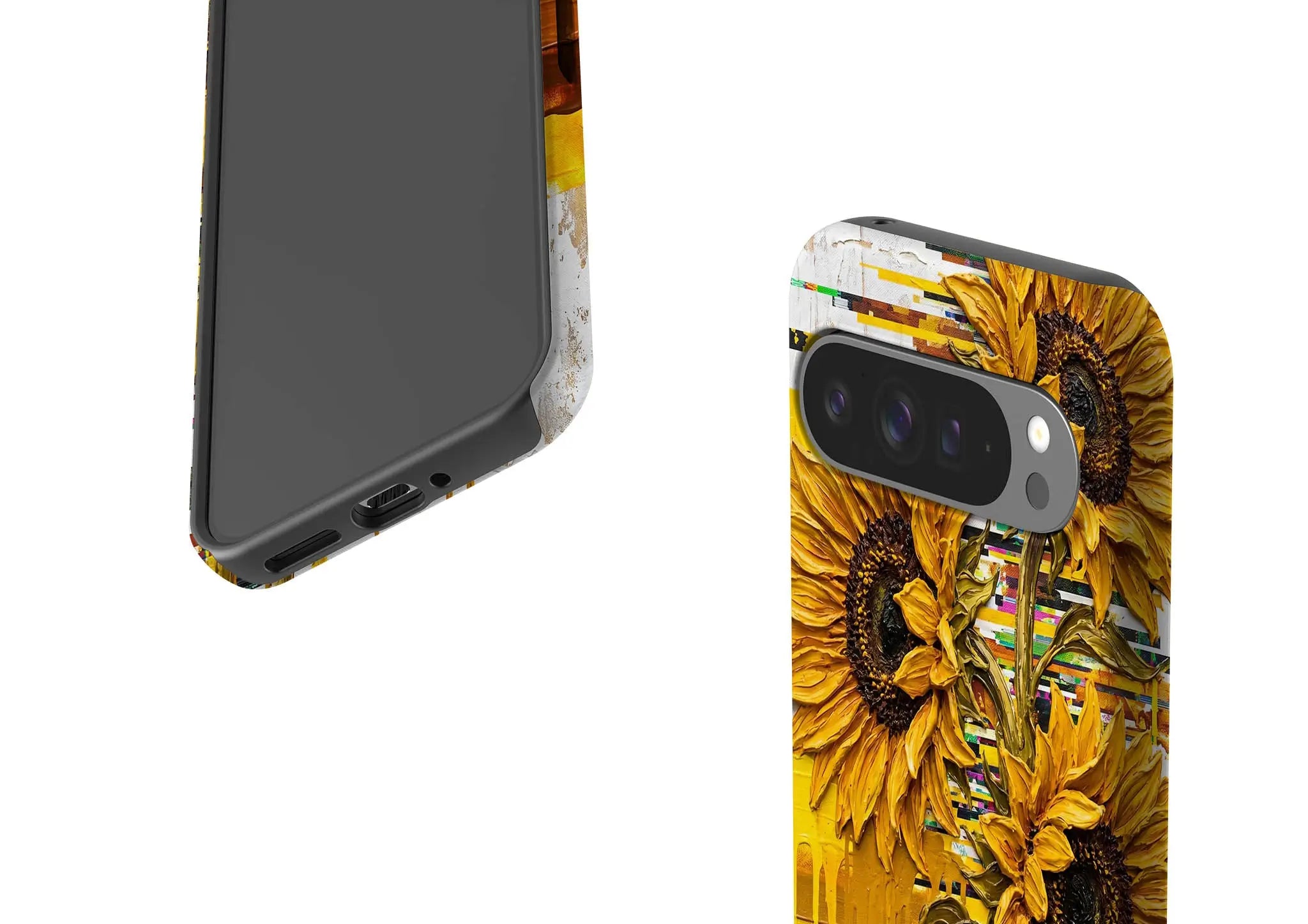Sunflowers with Abstract Golden Chaos by Frida Lövström — Tough Case for Google — Finnaij