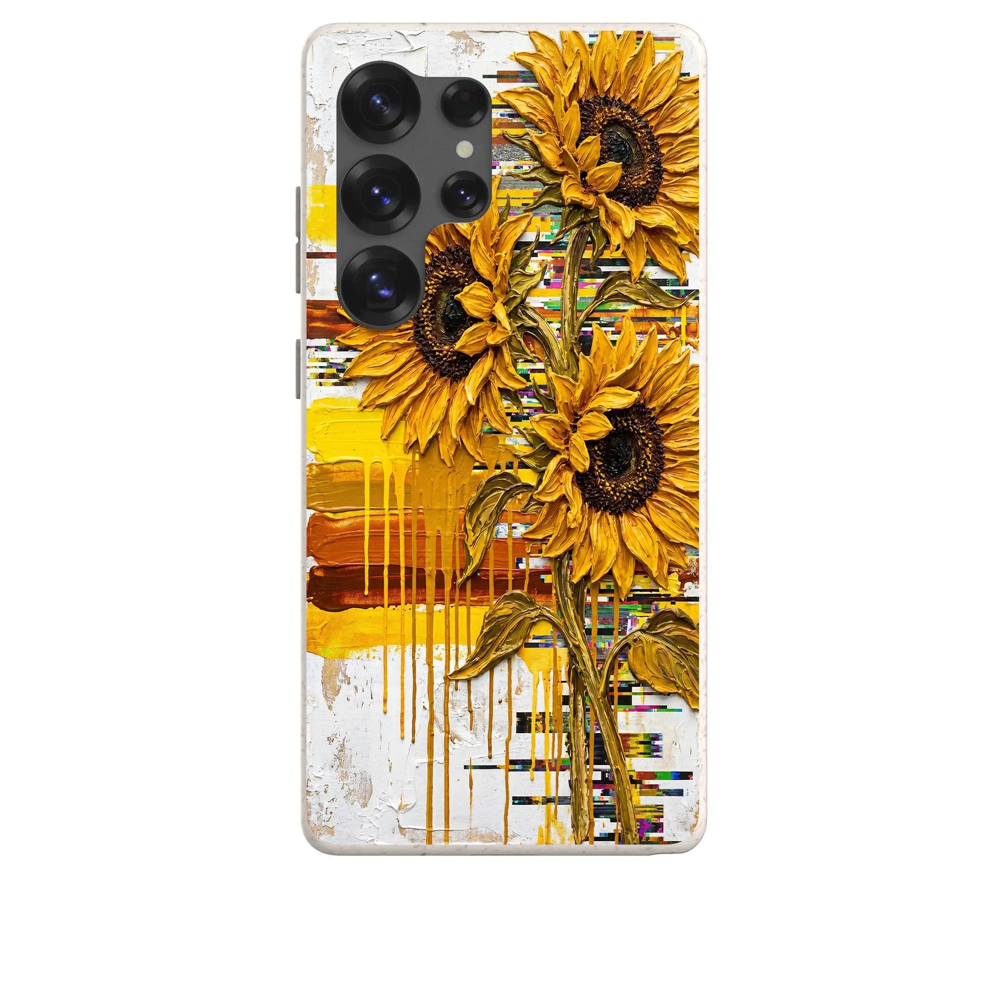 Sunflowers with Abstract Golden Chaos by Frida Lövström — Samsung Galaxy Bio-degradable Case — Finnaij