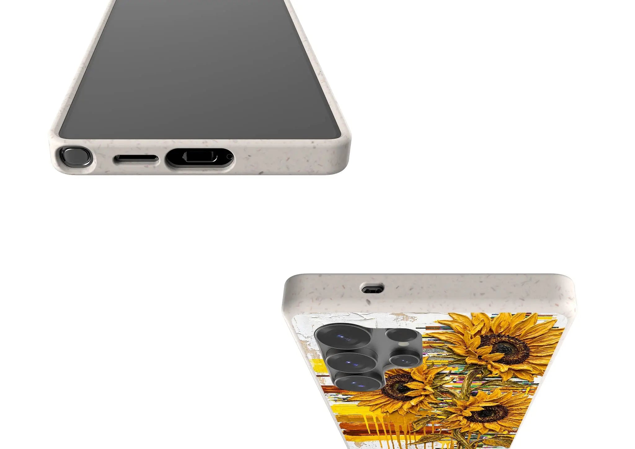 Sunflowers with Abstract Golden Chaos by Frida Lövström — Samsung Galaxy Bio-degradable Case — Finnaij